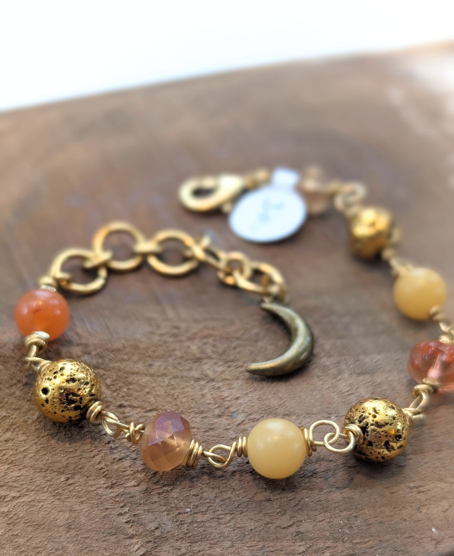 Beaded Link Bracelet in Neutrals
