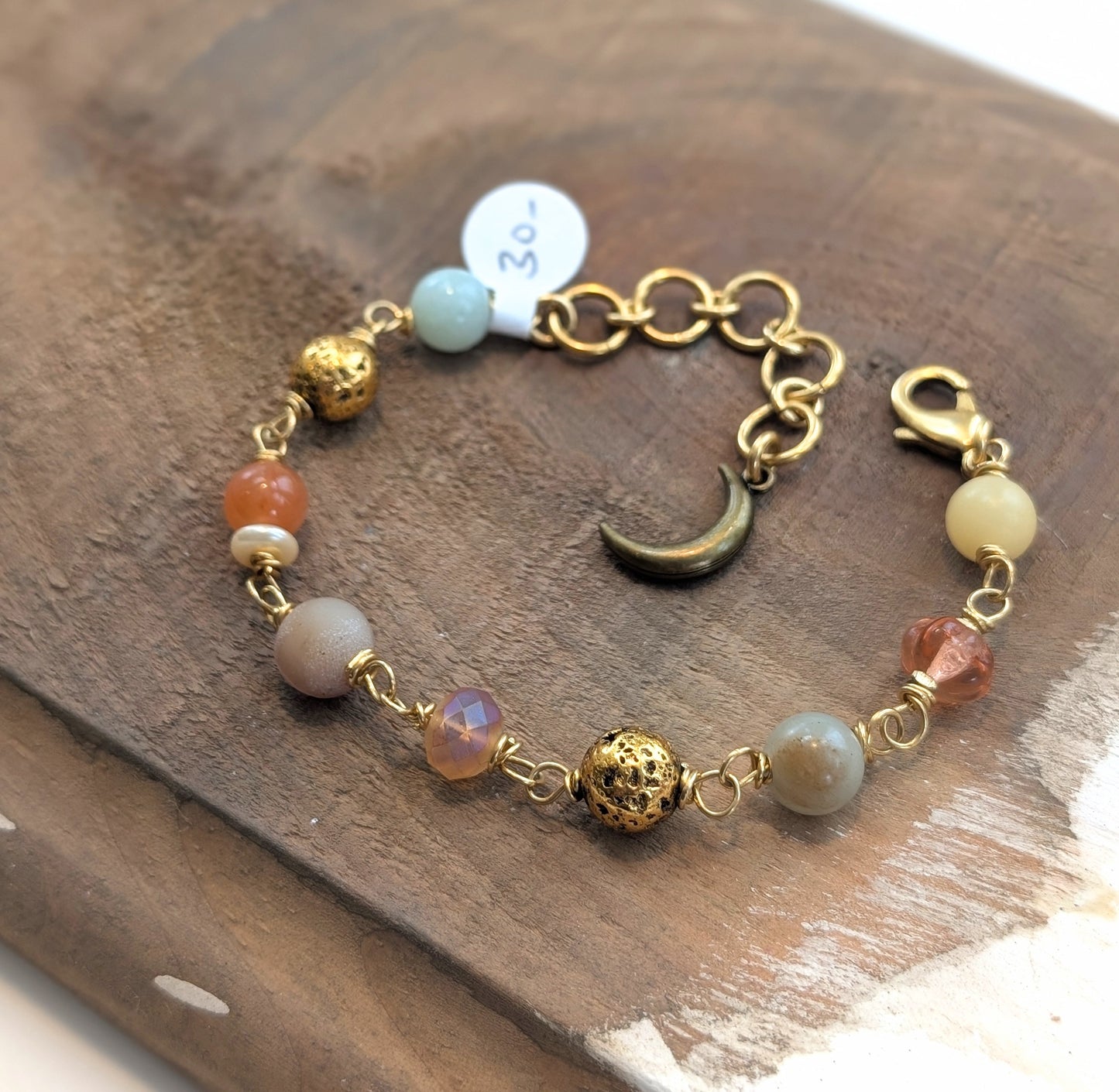Beaded Link Bracelet in Neutrals