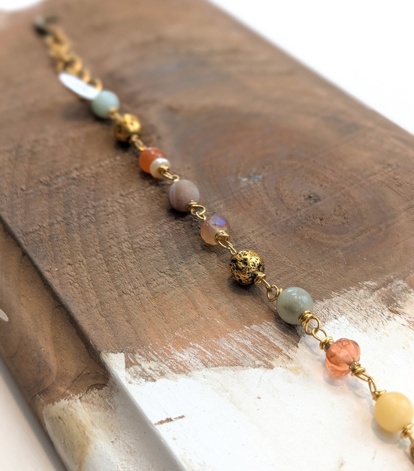 Beaded Link Bracelet in Neutrals