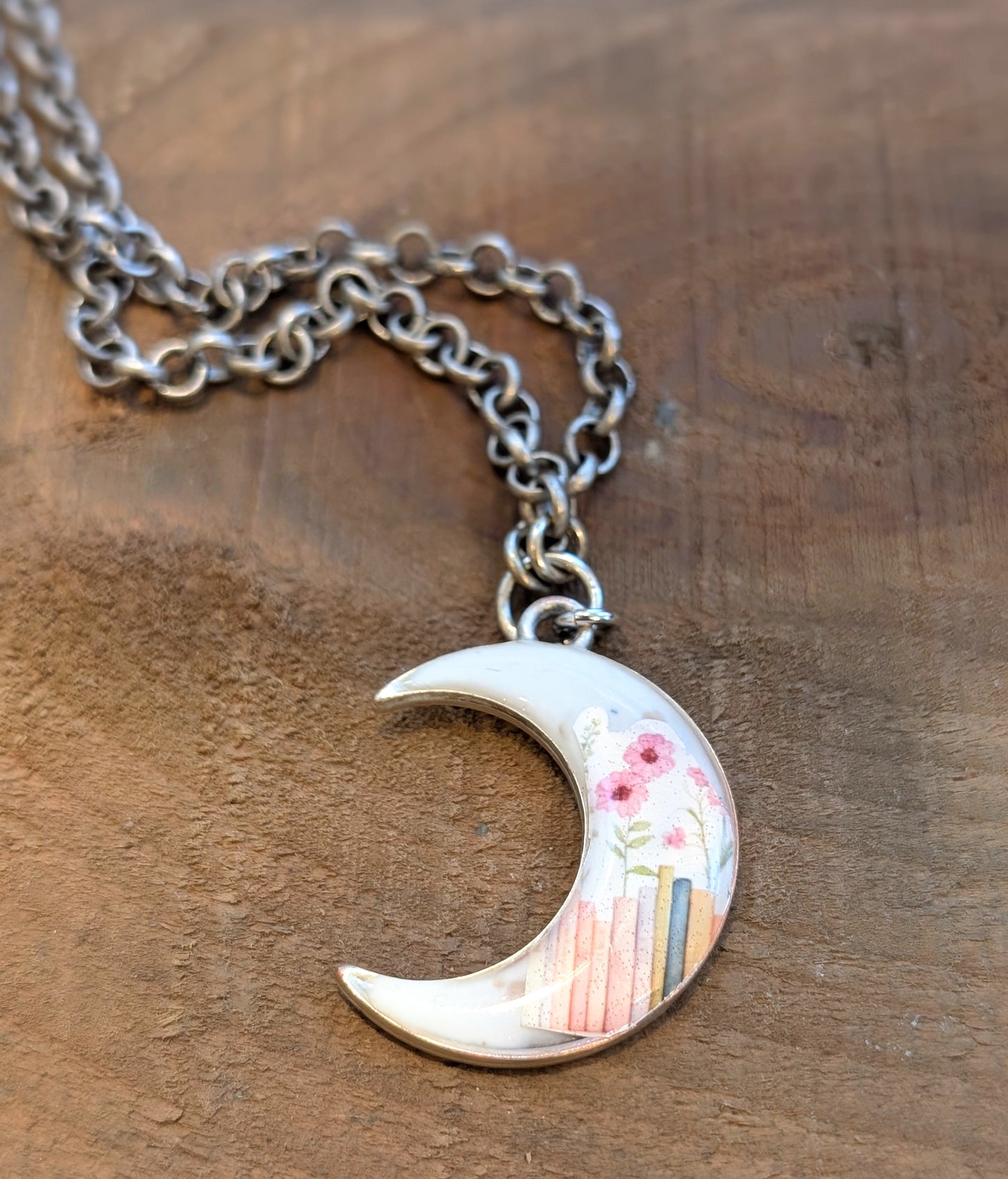 Crescent Moon Bibliophile Necklace