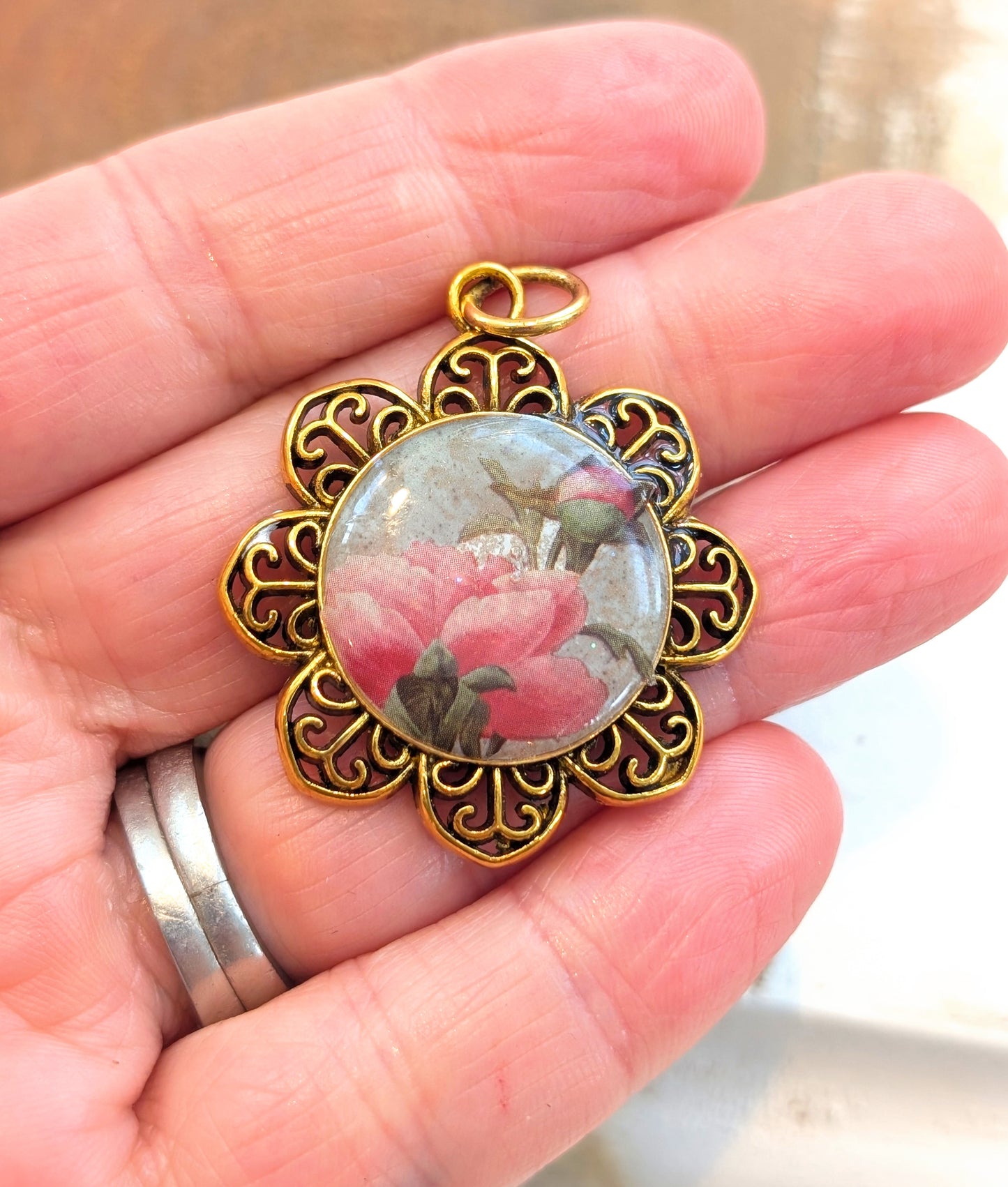 Pink Floral Pendant