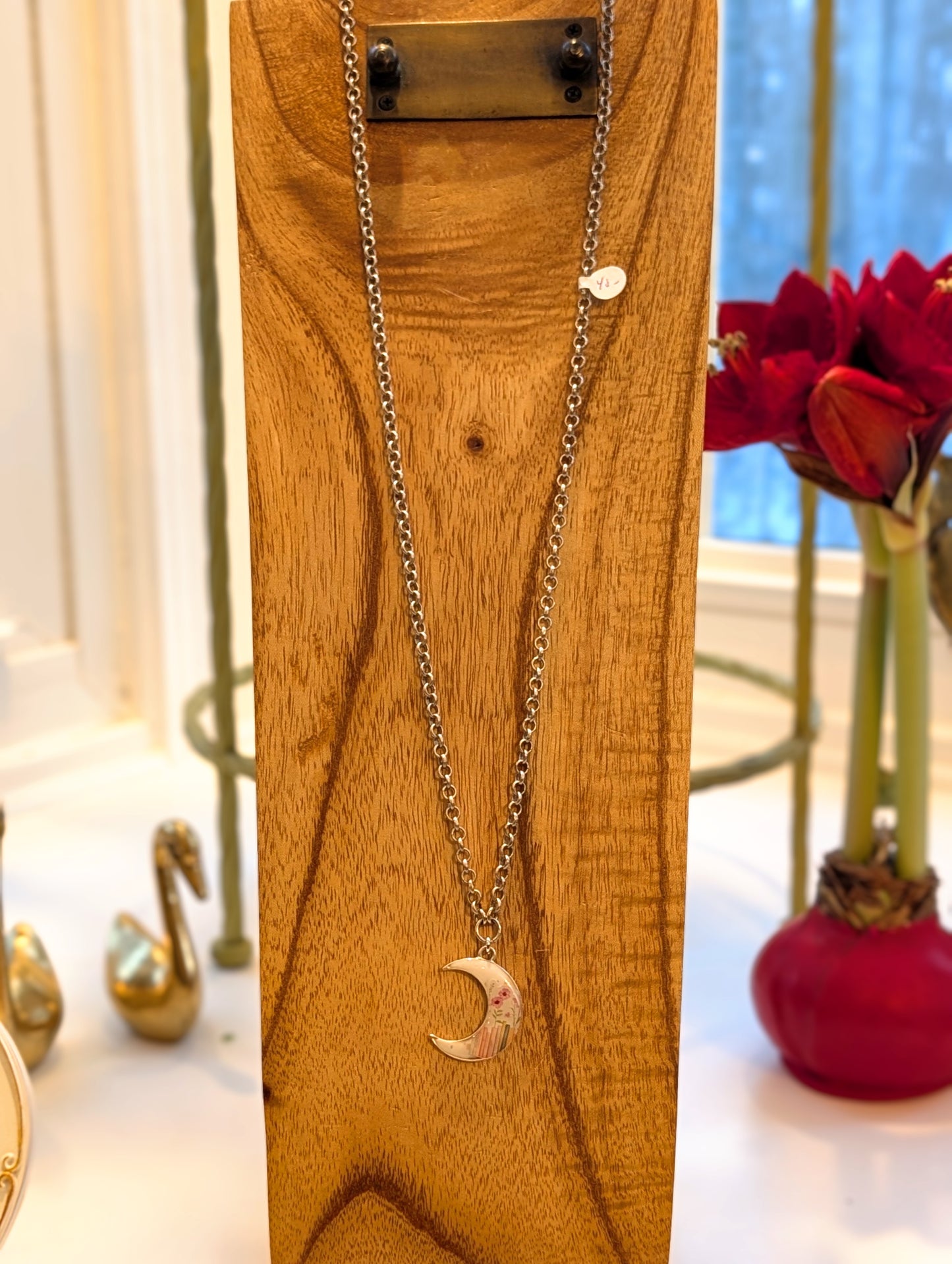 Crescent Moon Bibliophile Necklace