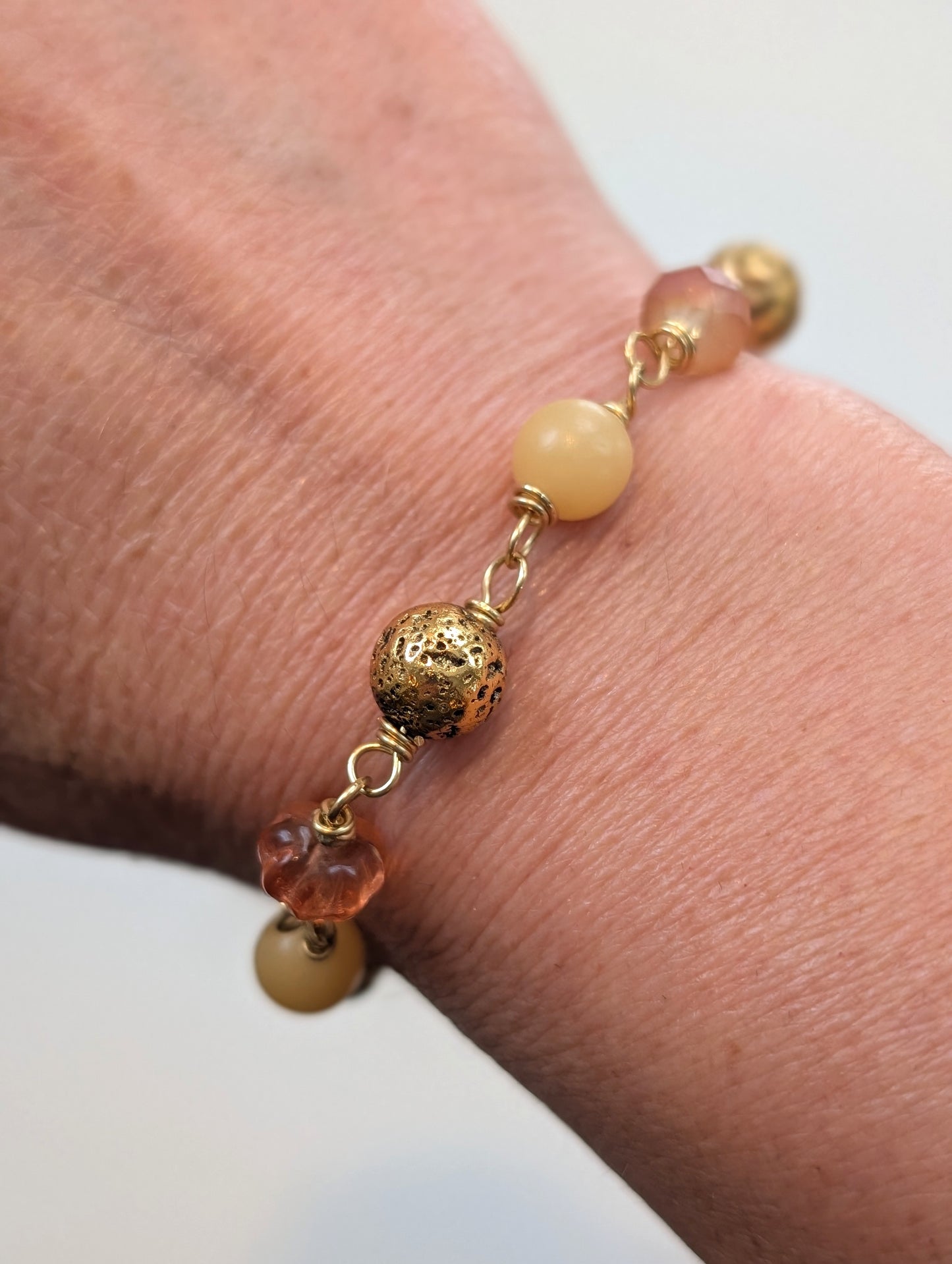Beaded Link Bracelet in Neutrals