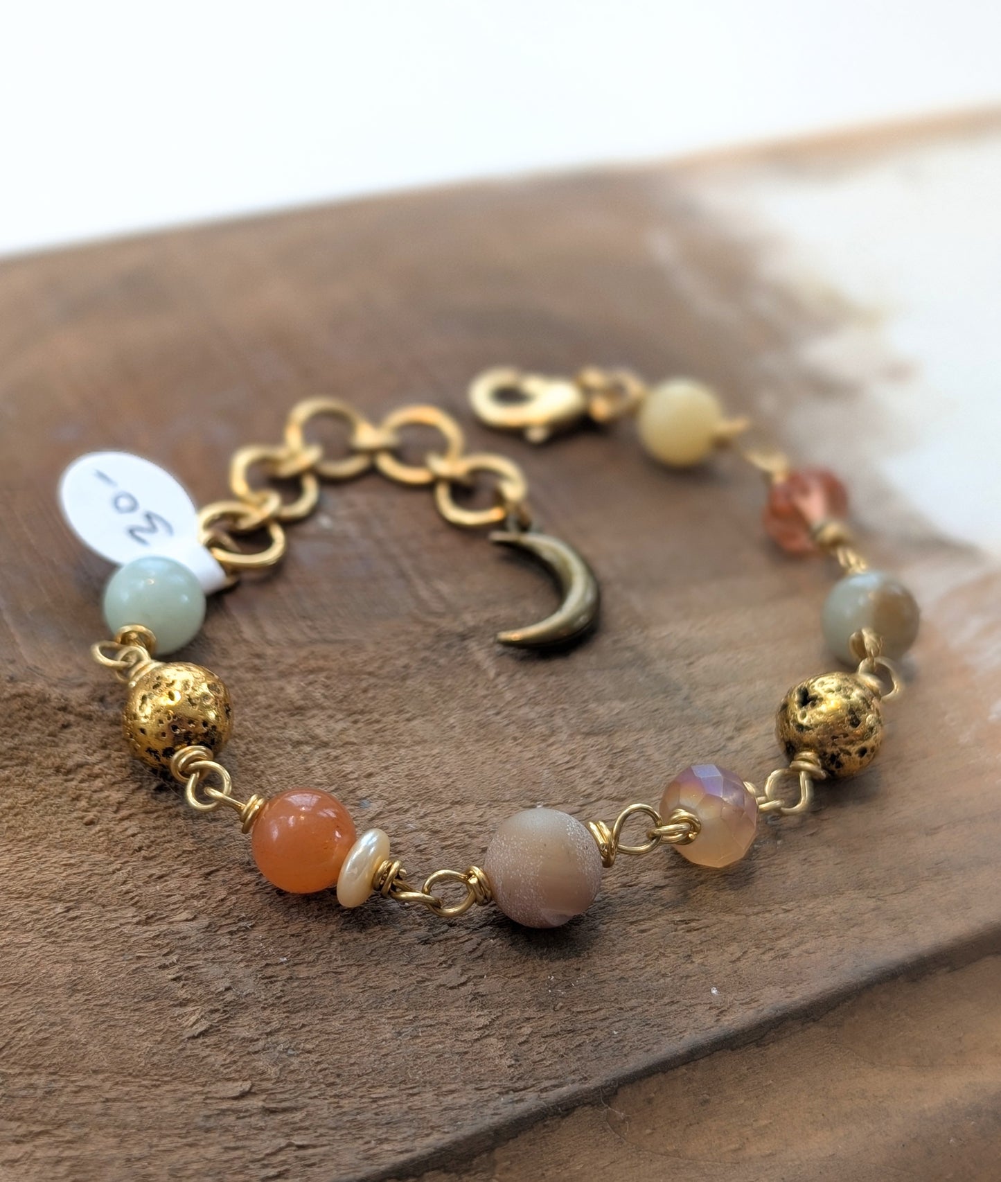 Beaded Link Bracelet in Neutrals