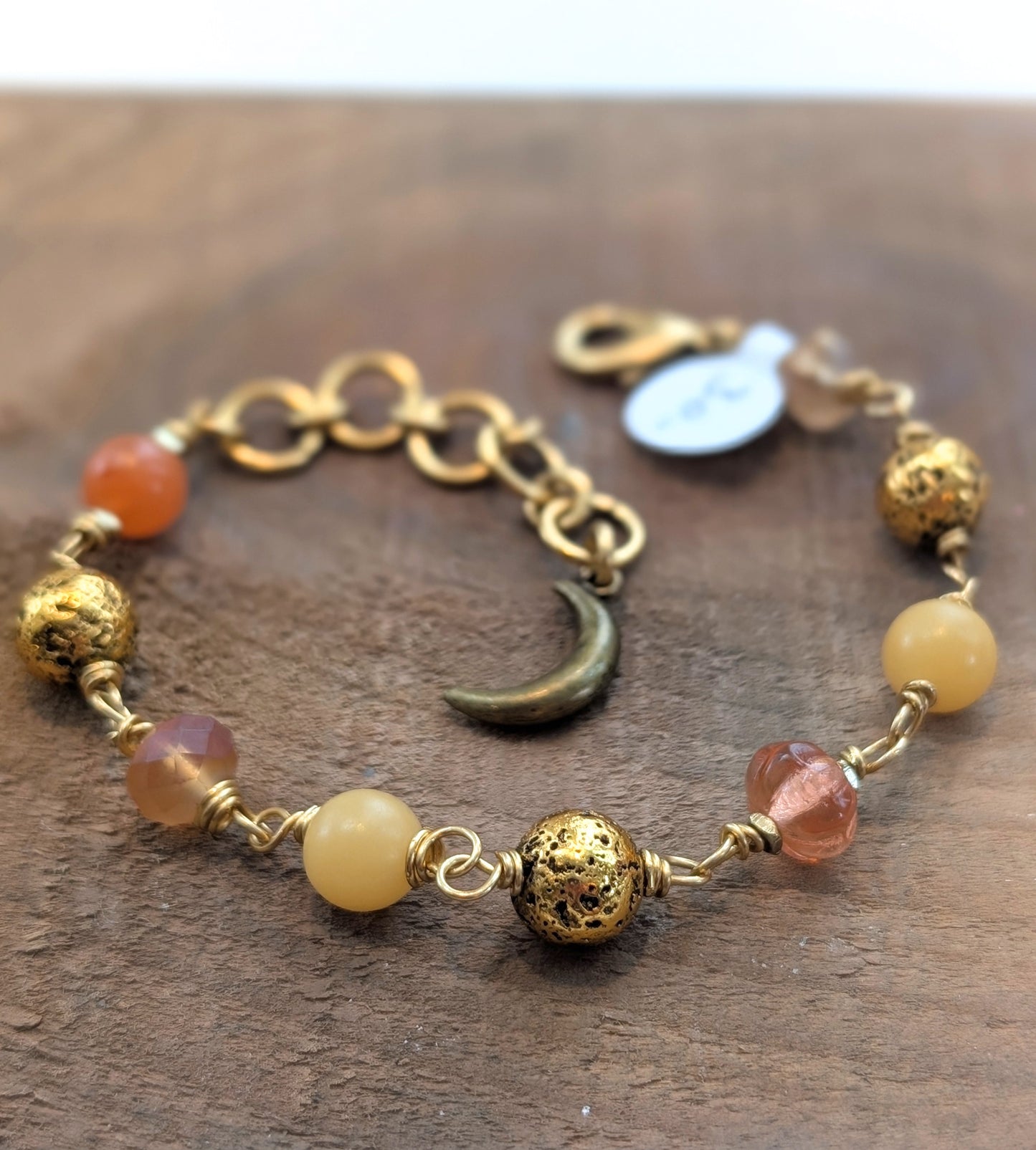Beaded Link Bracelet in Neutrals