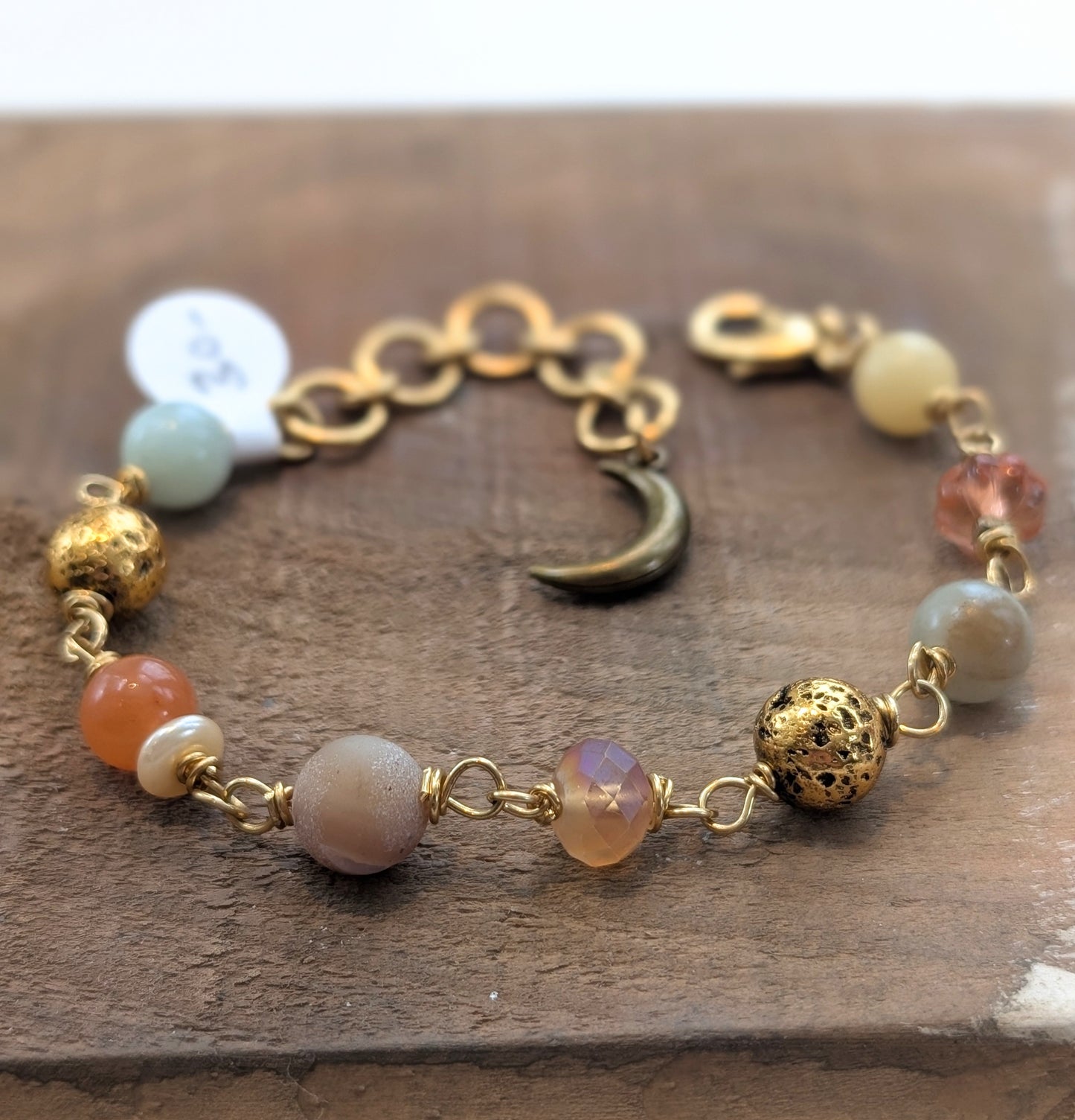 Beaded Link Bracelet in Neutrals