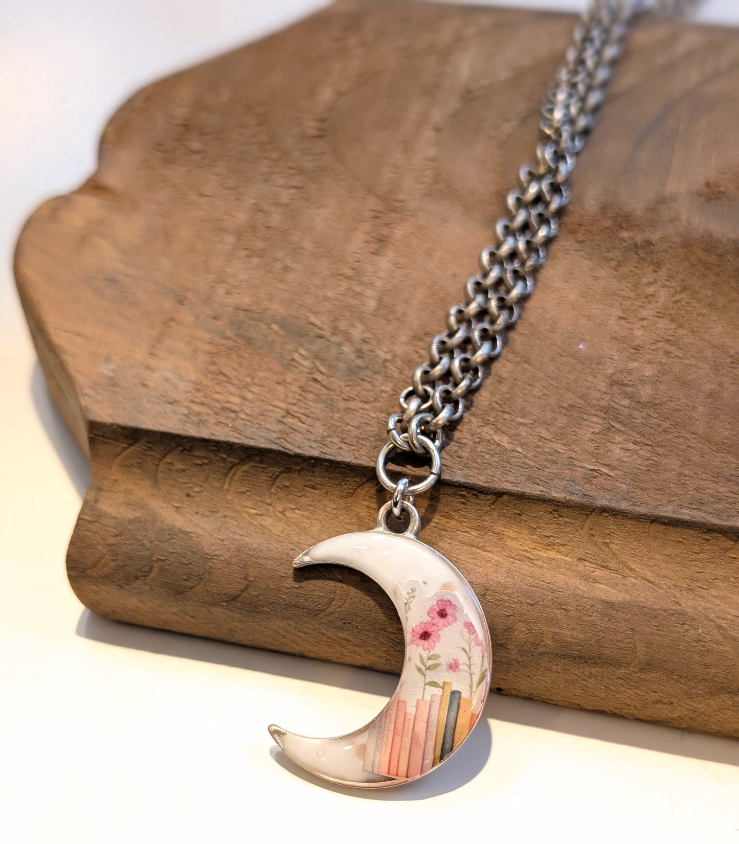 Crescent Moon Bibliophile Necklace